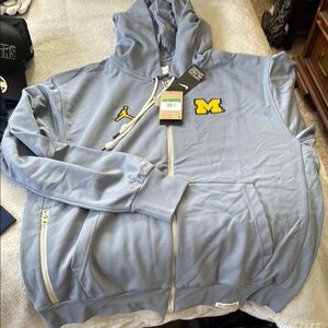 Jordan Blue Hoodie with Yellow Logo